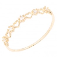 Anel em Ouro 18k Corações Vazados com Zircônias