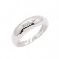 Anel em Ouro Branco 18k Abaulado Polido