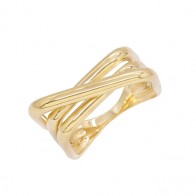 Anel em Ouro 18k 3 Fios Quadrado Polido