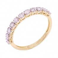 Anel em Ouro 18k Aparador Bicolor com 11 Brilhantes