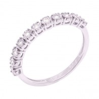 Anel em Ouro Branco 18k Aparador com 11 Brilhantes