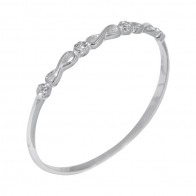 Anel Fino Ouro Branco Infinito com Zircônia