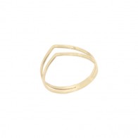 Anel Ouro Setas Duplo Polido