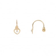 Brinco Ferradura Coração com Zircônia