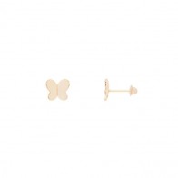 Brinco em Ouro 18k Borboleta Polida