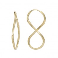 Brinco em Ouro 18k Argola Infinito Pequena Polida