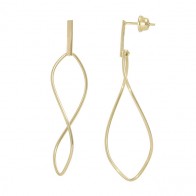 Brinco em Ouro 18k Navete Fio Redondo Torcida        