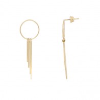 Brinco Círculo Vazado com Palitos Degrades Polido