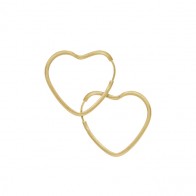 Brinco em Ouro 18k Forme Argola Coração Fio Quadrado Nº3