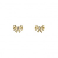 Brinco laço polido com Brilhantes