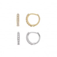 Brinco Argola Pequena com 14 Brilhantes