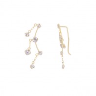 Brinco Ear Cuff Círculos Degrade com zirconias Brancas
