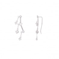 Brinco em Ouro 18k Ear Cuff Círculos Degrade com Zirconias Brancas