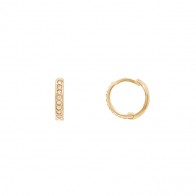 Brinco em Ouro 18k Argola com Zircônias Brancas