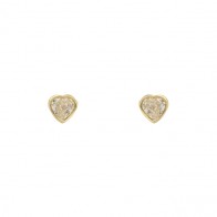 Brinco Coração 4mm Zircônia Branca