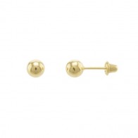 Brinco em Ouro 18K Bola 4mm