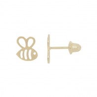 Brinco em Ouro 18k Abelha Vazada Polida