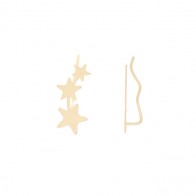 Brinco Ear Cuff Estrelas Degradês Polidas