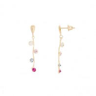 Brinco em Ouro 18k Dambete com Zircônias Coloridas