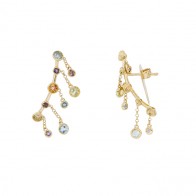 Brinco Mix Color Ear Cuff com Pedras Naturais 