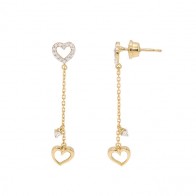 Brinco em Ouro 18k Amada Polido com 30 Brilhantes