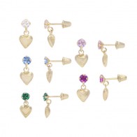 Brinco Cálice com Coração 3mm Zircônia