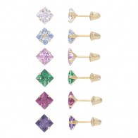 Brinco Quadrado 4x4 Zircônia