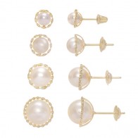 Brinco Rococó Lateral Trabalhada com Pérola