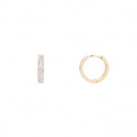 Brinco em Ouro 18k Argola com Zircônias 