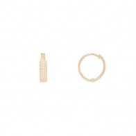 Brinco em Ouro 18k Argola Cravejada com Zircônias