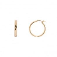 Brinco em Ouro 18k Meia  Argola Oca Meia Cana 3.00mm Diâmetro 20mm