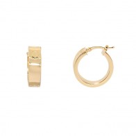 Brinco em Ouro 18k Argola Oca Fio Quadrado 6.20mX2.30m Diâmetro 15mm