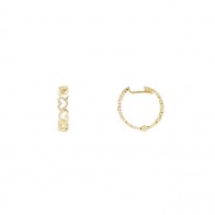 Brinco em Ouro 18k Argola Corações Vazados Polida