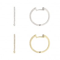 Brinco em Ouro 18k Argola com 36 Brilhantes