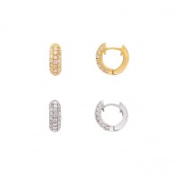 Brinco em Ouro 18k Argola Cravejada com 44 Brilhantes