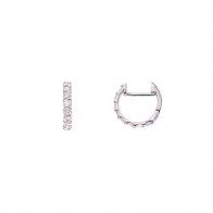 Brinco em Ouro 18k Branco Argola com 16 Diamantes 0.58cts