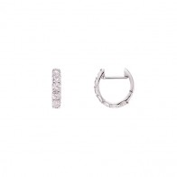 Brinco em Ouro 18 Branco Argola com 14 Diamantes 0.98cts