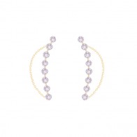 Brinco em Ouro 18k Ear Cuff Bicolor com 16 Brilhantes