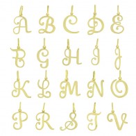 Pingente em Ouro 18k Letra Manuscrita Pequena (valor unitário)