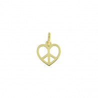 Pingente Coração Paz Polido