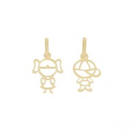 Pingente em Ouro 18k Menina/Menino Vazado - Pequeno