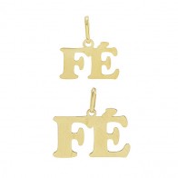 Pingente em Ouro 18k  Fé - P e M