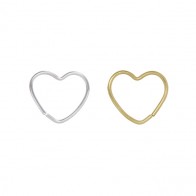 Piercing em Ouro 18k Argola Coração Polido