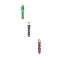Piercing  em Ouro 18k Argola com 6 Pedras Preciosas 2.50mm