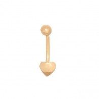 Piercing em Ouro 18k Umbigo Coração Polido