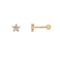 Piercing em Ouro 18k Tragus Florzinha com Zircônias