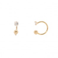Piercing em Ouro 18k Ferradura com Zircônia
