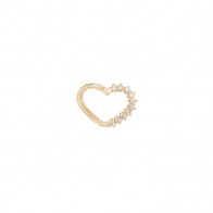 Piercing em Ouro 18k Argola Coração com Zircônias