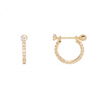 Piercing em Ouro 18k Argola Cravejada com Zircônias