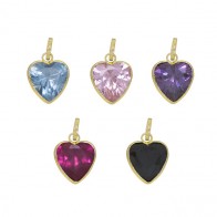 Pingente Coração Grande com Zircônias